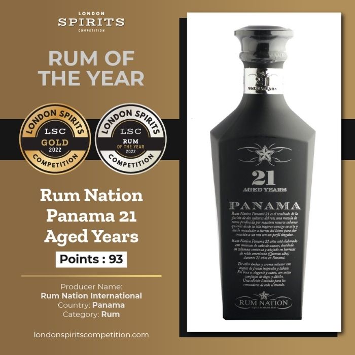 Best Rum Of The Year with 93 points and a gold medal