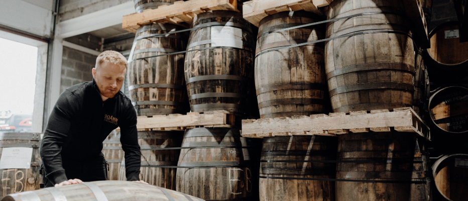 Barrels in Boann Distillery