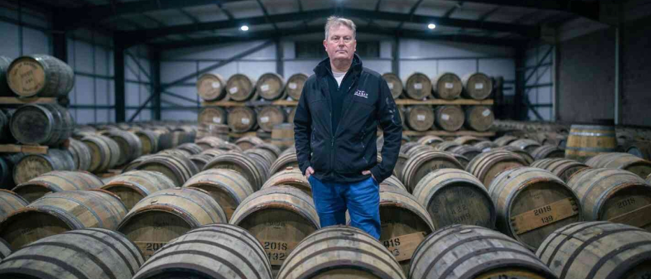 Alasdair Day in the dunnage warehouse on Raasay