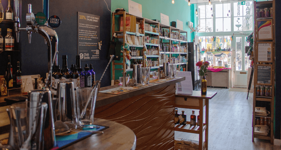 Inside The Club Soda shop