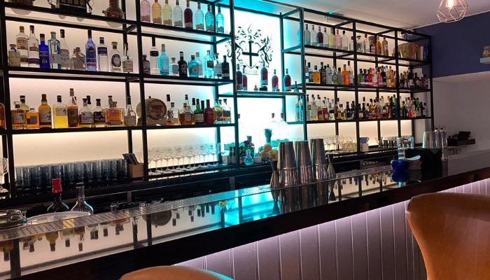 Back bar at the City of London Bar & Distillery