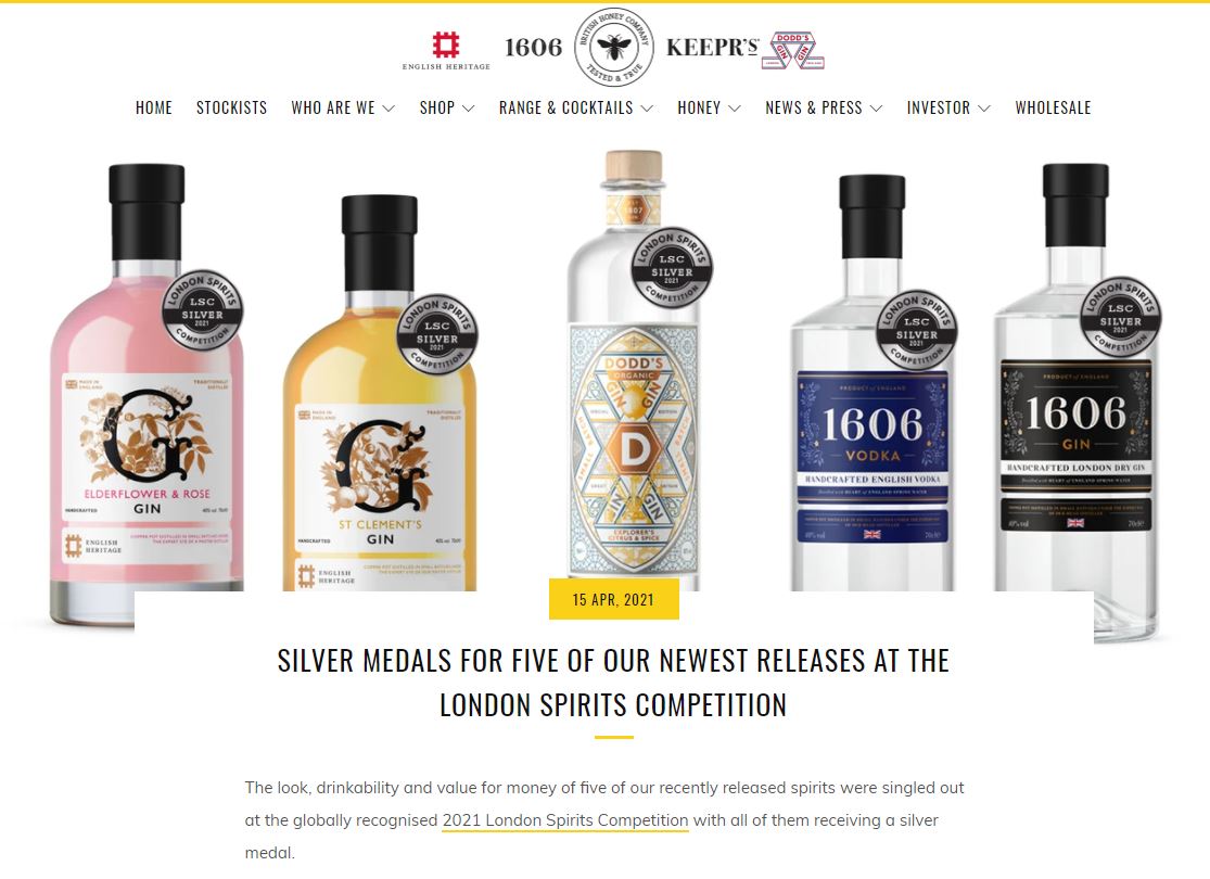Silver Medals For Five Of The Newest Releases At The London Spirits Competition