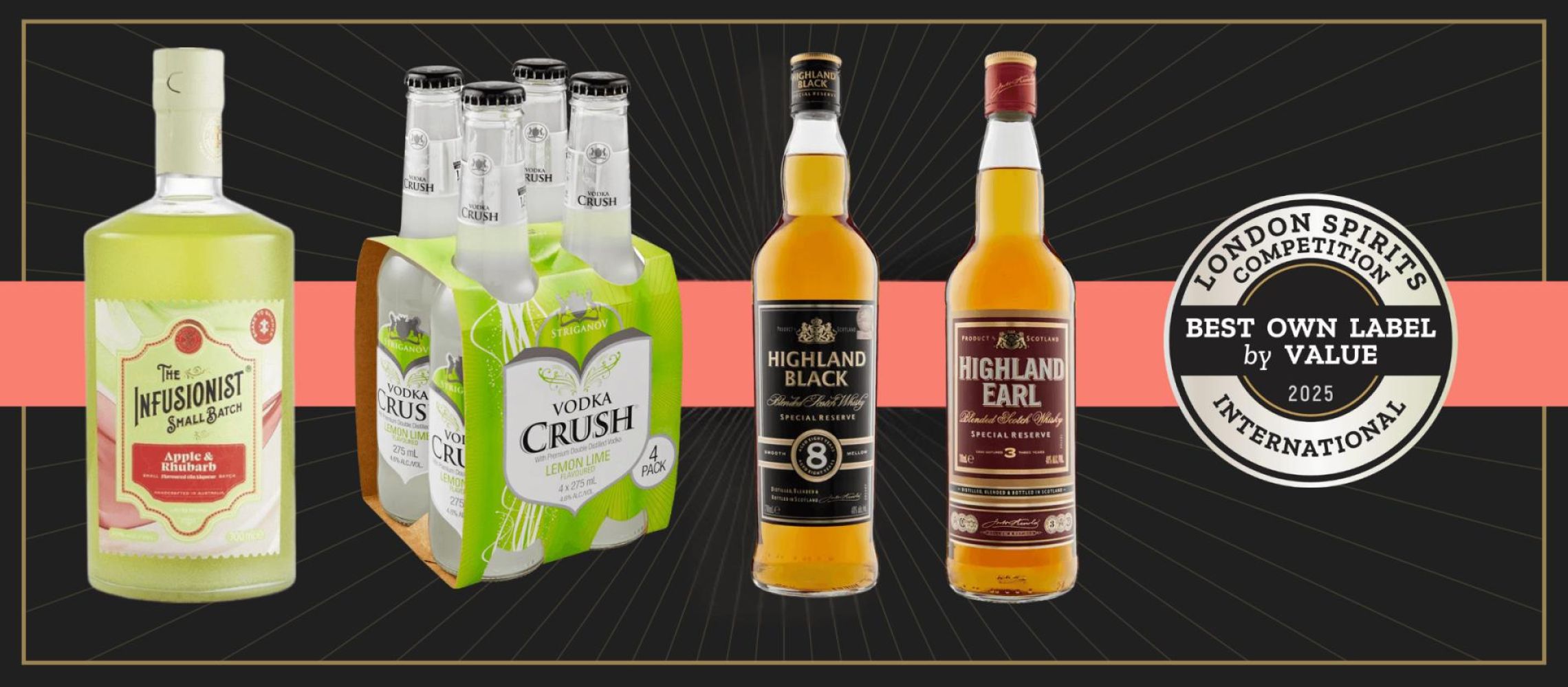 Photo for: Aldi Wins Big for Its Own Labels at 2025 London Spirits Competition-The Infusionist Takes Top Honour