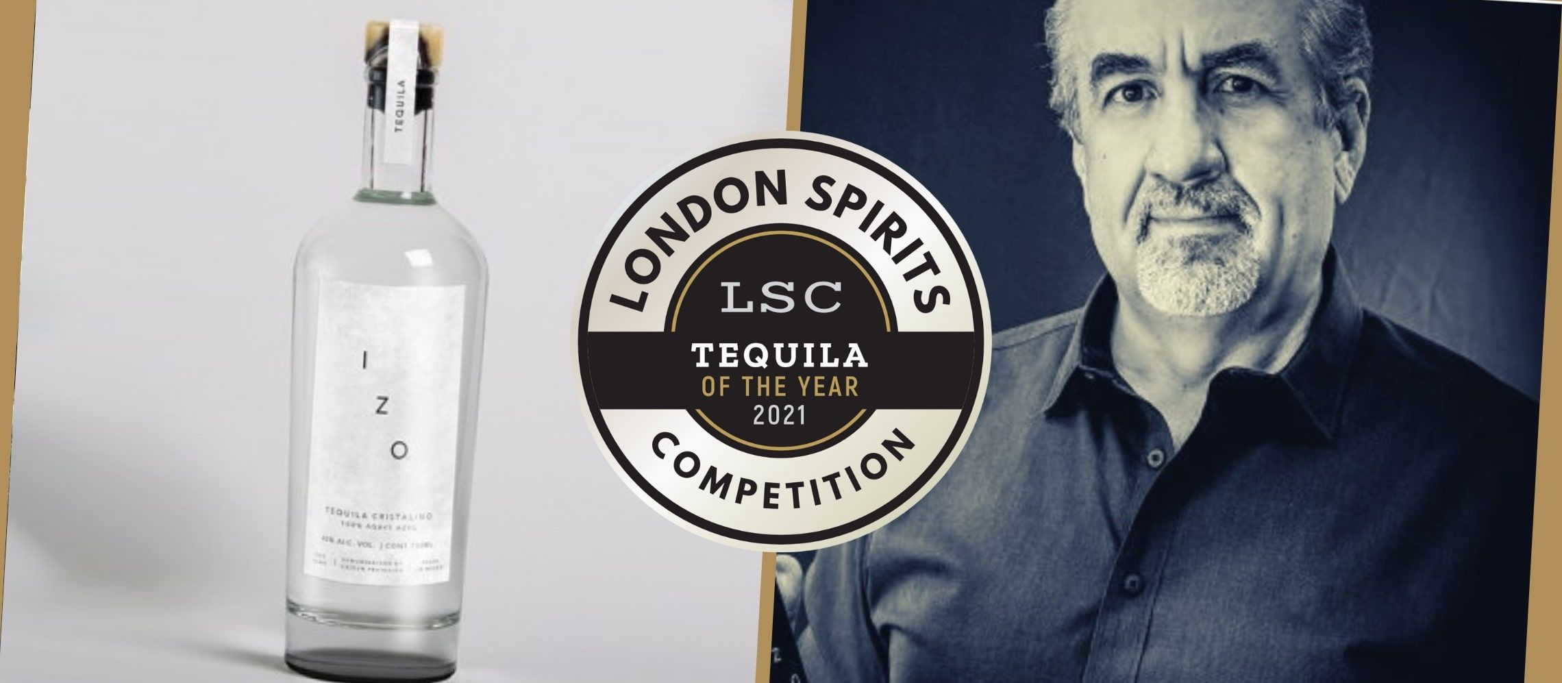 Photo for: IZO 100% Agave Tequila Extra Añejo Cristalino Wins Tequila Of The Year At London Spirits Competition Via There San Diego PR