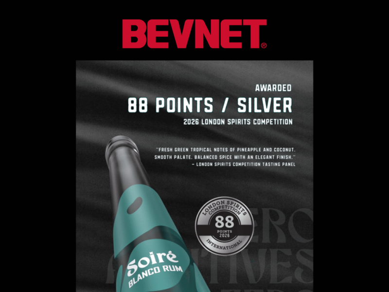 Photo for: SOIRÉ Blanco Earns 88 Points and Silver at 2026 London Spirits Competition