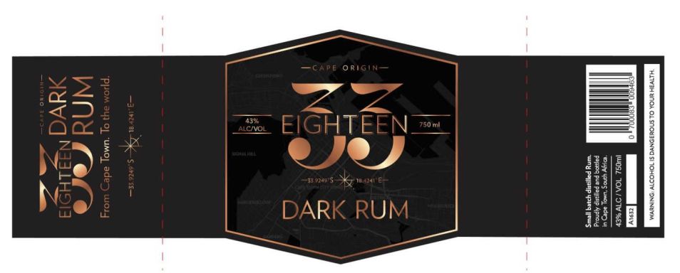 Logo for: 33 Eighteen Dark Rum 