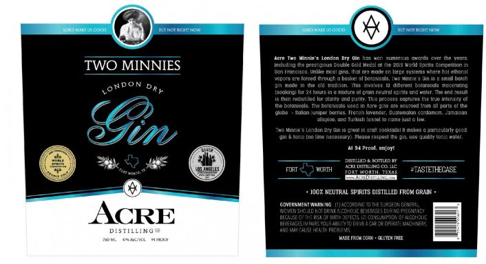 Logo for: Acre Two Minnies London Dry Gin