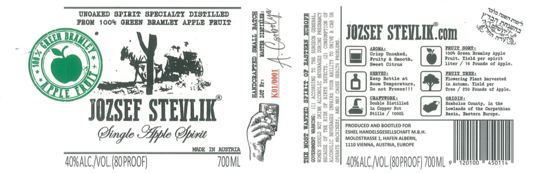 Photo for: Jozsef Stevlik (Unoaked Single Apple Spirit)