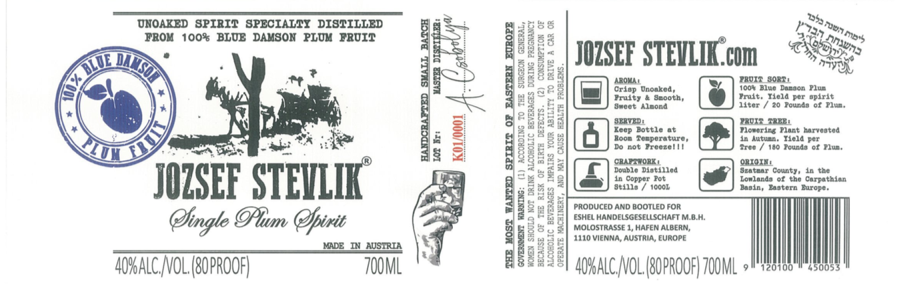 Photo for: Jozsef Stevlik (Unoaked Single Plum Spirit)