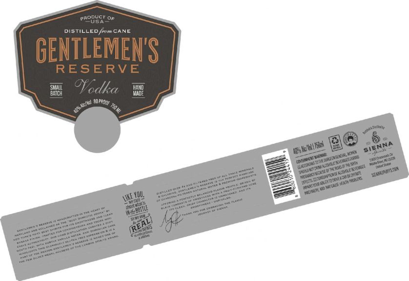 Photo for: Gentlemen's Reserve Vodka